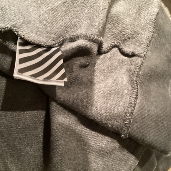 OFF WHITE oversized zip up hoodie. Small. Distressed gray - Picture 5 of 9